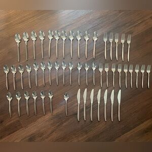 VTG IIC Stainless Japan Flatware Silverware Spoons Knives Forks Set Of 52 READ!
